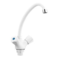 Смеситель для кухни Plamix Omega-271 White с подводкой PM0610
